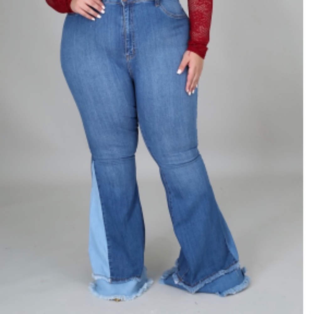 Two toned flare jeans Brand New